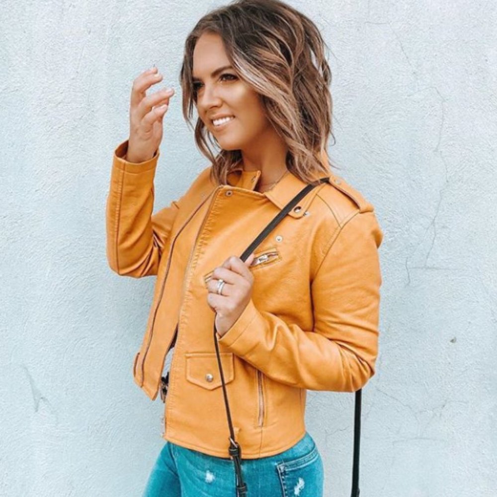 Mustard Yellow Leather Jacket